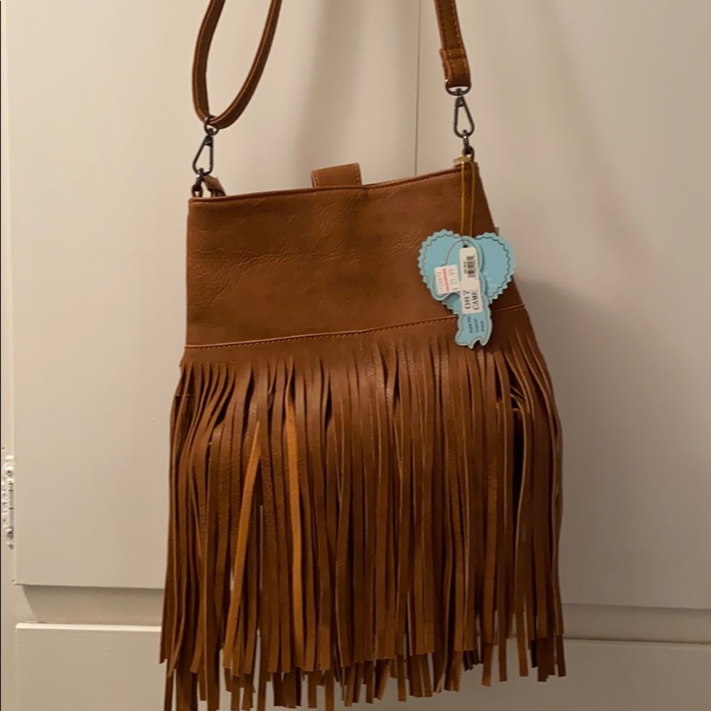 Brown Fringe Cross Body